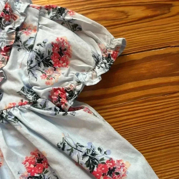 Janie And Jack Light Blue Dress With Pink And Blue Flowers Size 12 - 18 M - Picture 3 of 8